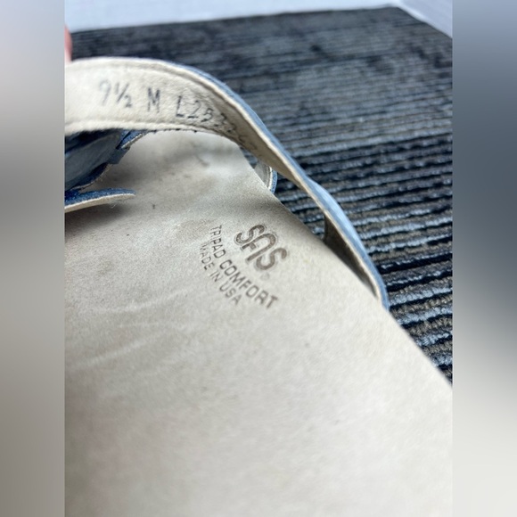 SAS Naples Slide Blue and Cream Sandals-Size 9.5 M - Picture 10 of 12